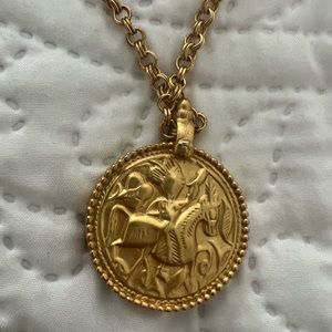 Julie Vos coin pendant necklace